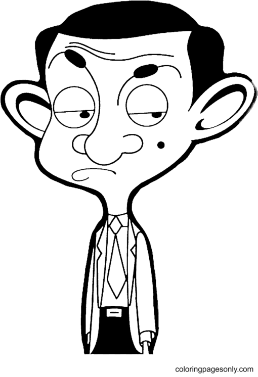 Mr. Bean Coloring Pages Printable for Free Download