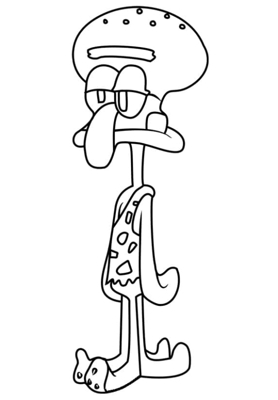 Squidward Tentacles Coloring Pages Printable for Free Download