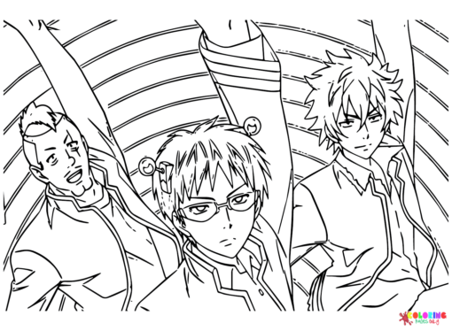 Saiki K Coloring Pages Printable for Free Download