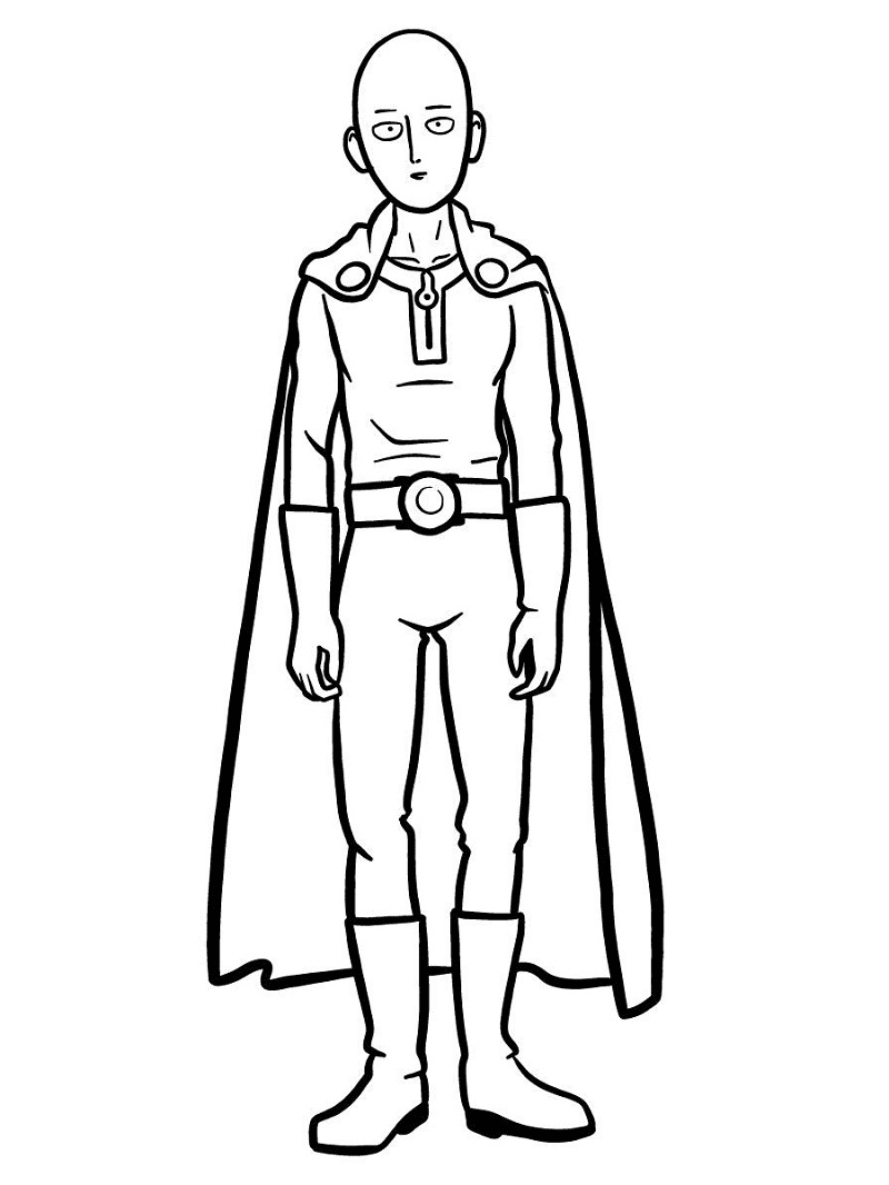 One-Punch Man Coloring Pages Printable for Free Download