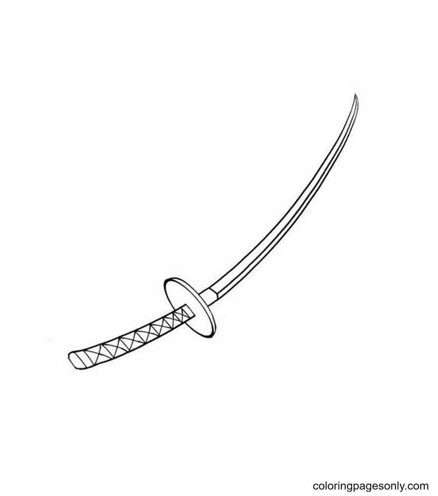 Desenhos de Tanjiro com Espada para Colorir e Imprimir 