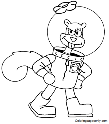 Sandy Cheeks Coloring Pages Printable for Free Download