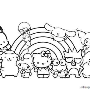 hello kitty and friends coloring pages