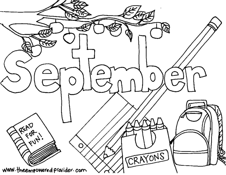 September Coloring Pages Printable for Free Download