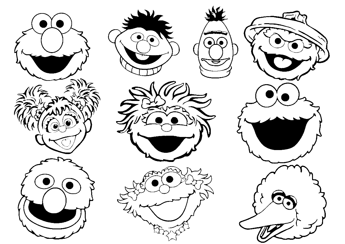 sesame street characters coloring pages elmo