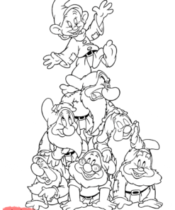 Seven Dwarfs Coloring Pages Printable for Free Download