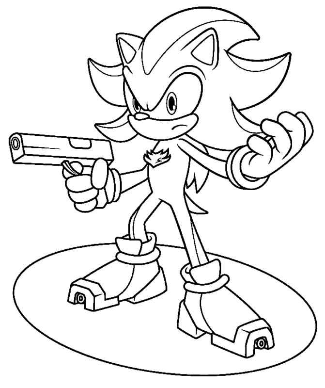 Shadow the Hedgehog Coloring Pages Printable for Free Download