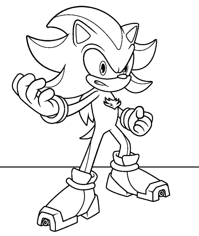 Shadow the Hedgehog Coloring Pages Printable for Free Download