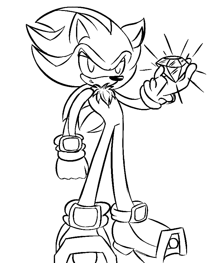 Shadow the Hedgehog com Diamond Coloring Pages - Shadow the
