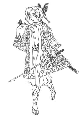 Shinobu Kochou Coloring Pages Printable for Free Download