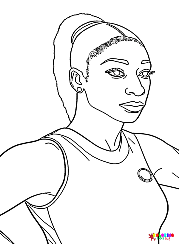 Simone Biles Coloring Pages Printable for Free Download