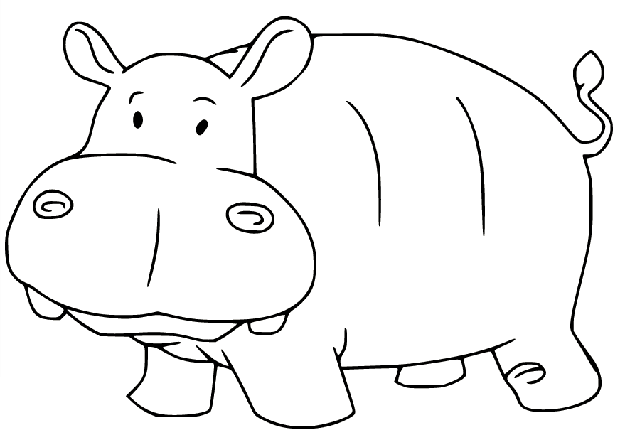 Hippo Coloring Pages Printable for Free Download