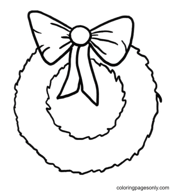 Christmas Wreath Coloring Pages Printable for Free Download