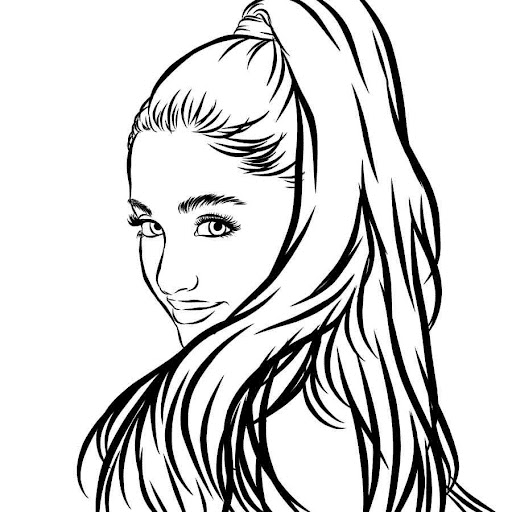 ariana grande drawing black and white