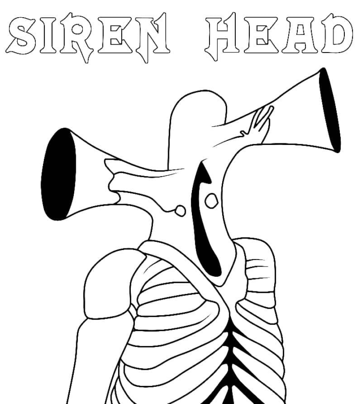 Siren Head Coloring Pages Printable for Free Download