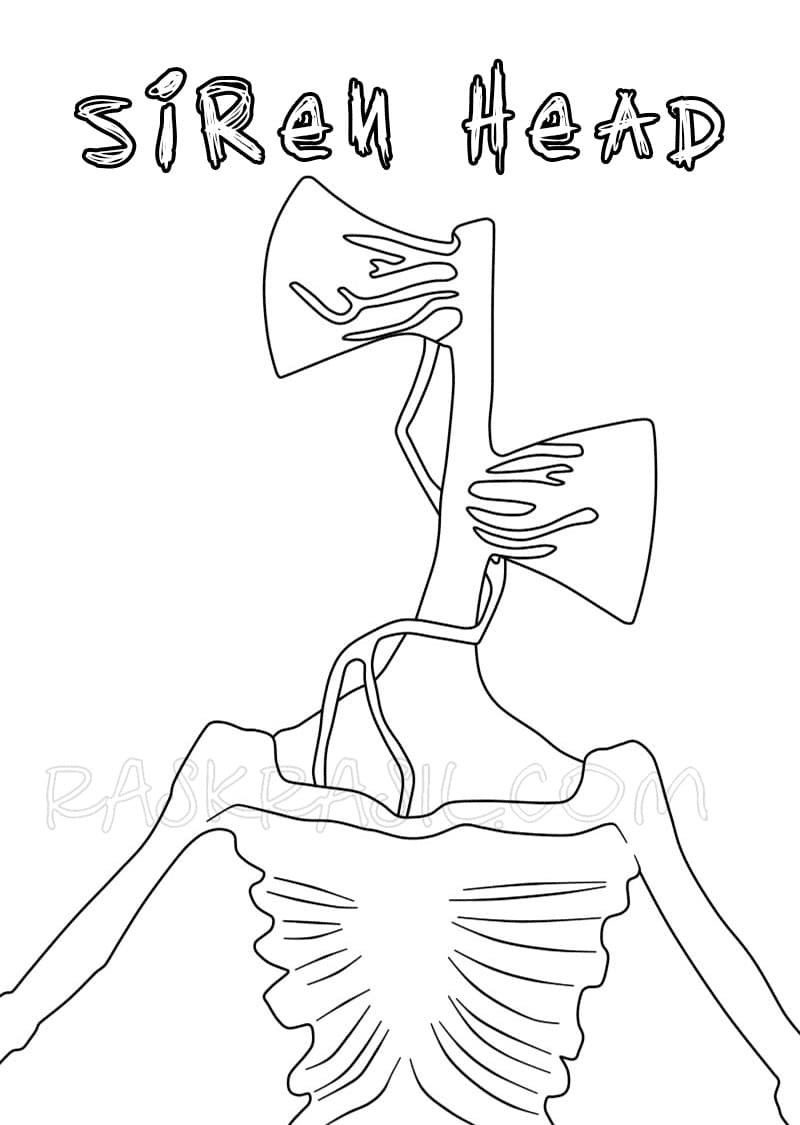 Siren Head Coloring Pages Printable for Free Download