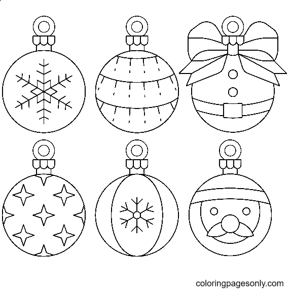 Christmas Ornaments Coloring Pages Printable for Free Download