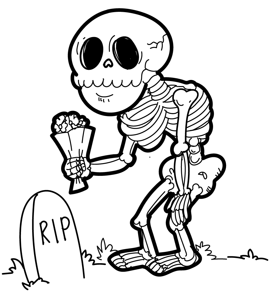 Skeleton Coloring Pages Printable for Free Download