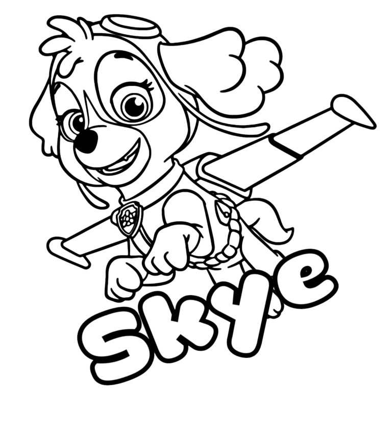 Skye Paw Patrol Coloring Pages Printable for Free Download