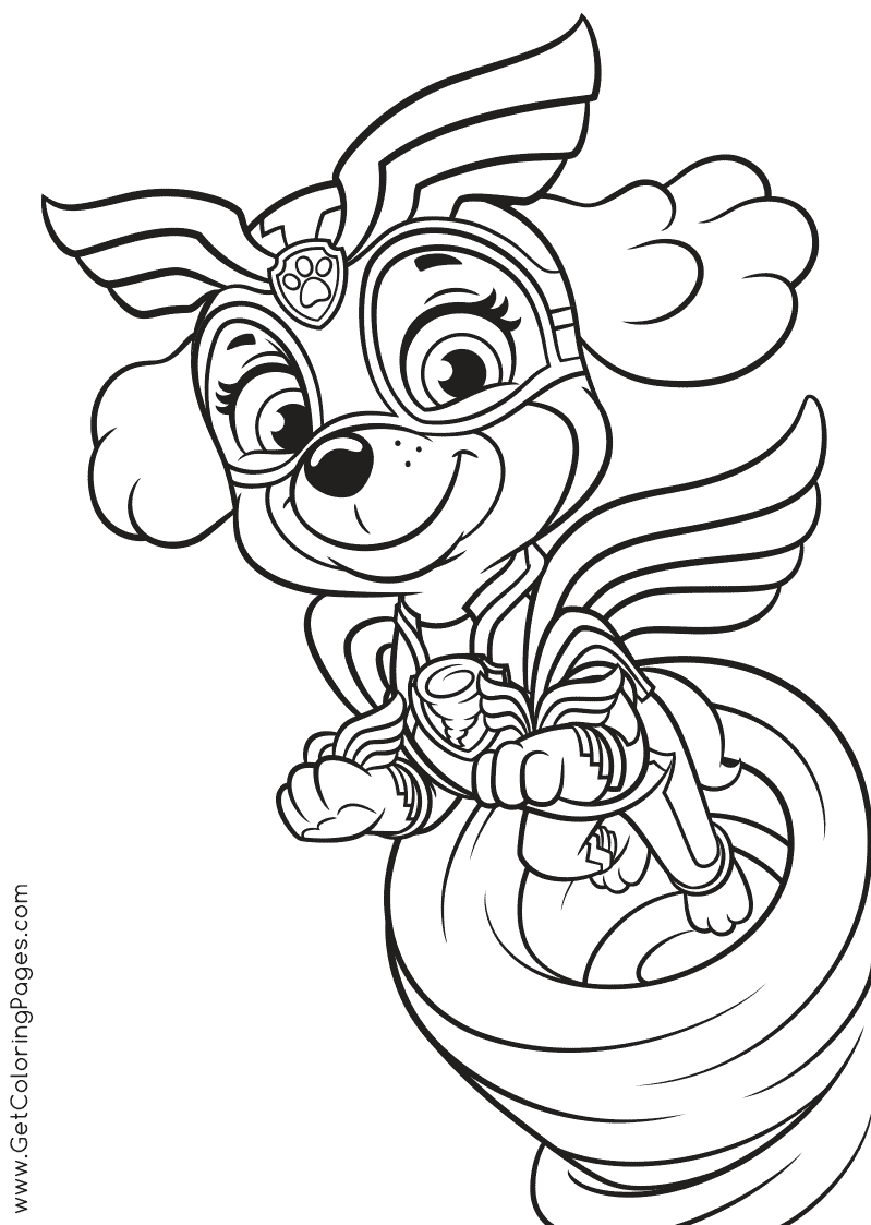 Paw Patrol Mighty Pups Coloring Pages Printable for Free Download