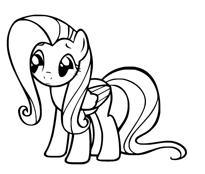 Fluttershy Coloring Pages Printable for Free Download