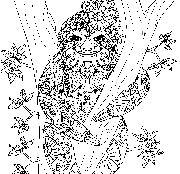 Girl with pigtails  Printable Adult Coloring Page