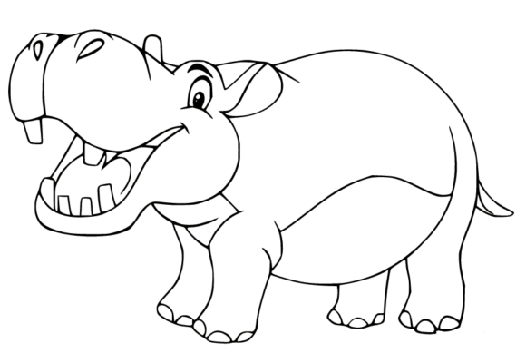 Hippo Coloring Pages Printable for Free Download