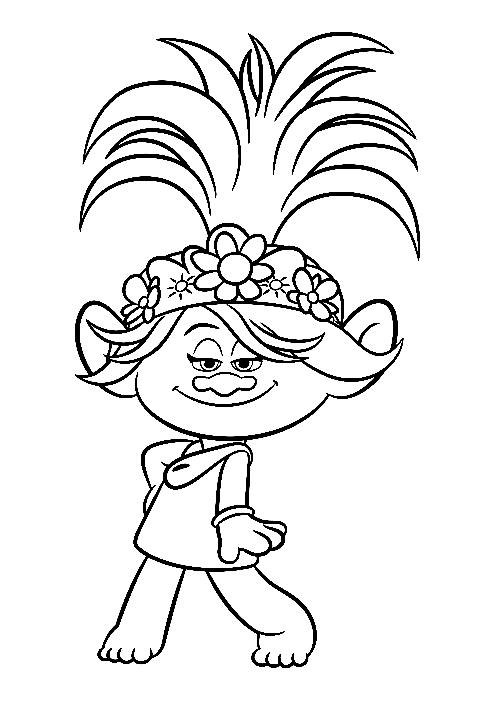 Free Printable Trolls 2 Queen Poppy Coloring Page  Poppy coloring page,  Monster coloring pages, Cartoon coloring pages