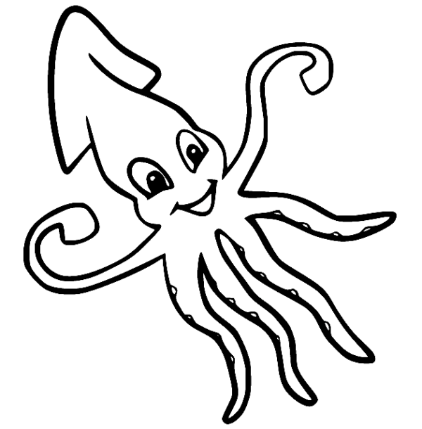 Squid Coloring Pages Printable for Free Download