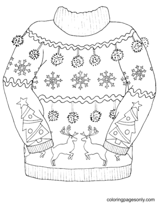 Christmas Sweater Coloring Pages Printable for Free Download