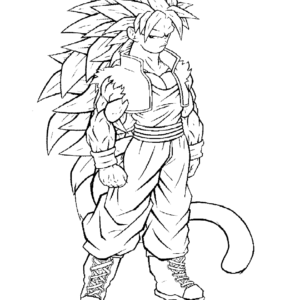 Songoku Super Saiyajin - 3 - Dragon Ball Kids Coloring Pages