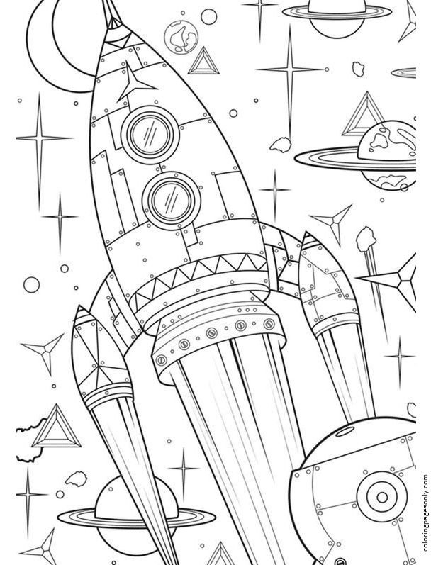 Free Printable Rocket Coloring Pages | Kids Activities Blog