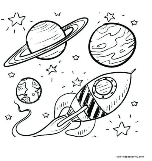 Rocket Coloring Pages Printable for Free Download