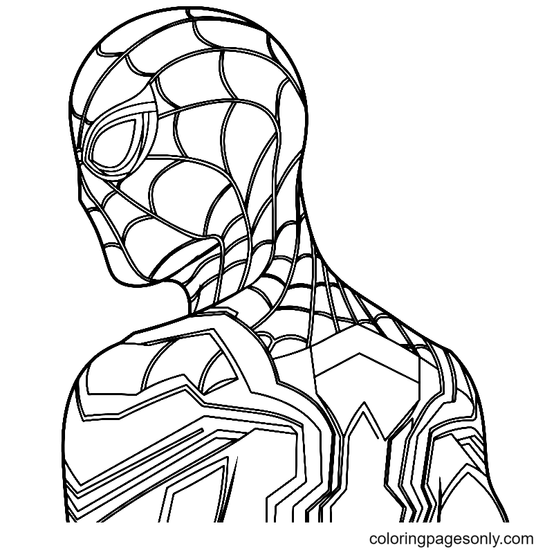spiderman face coloring page
