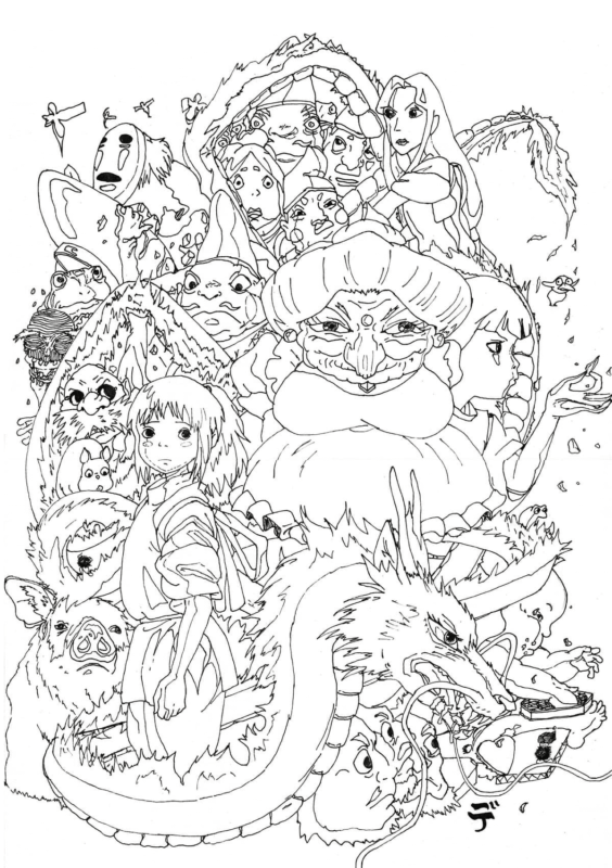 Spirited Away Coloring Pages Printable for Free Download