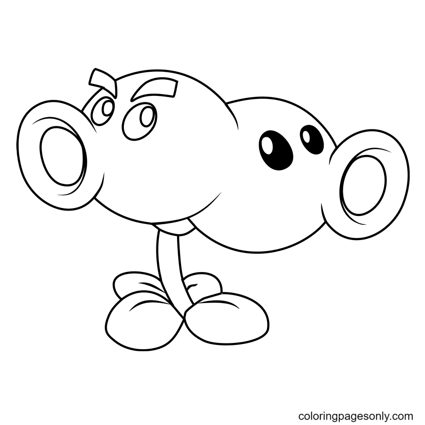 plants vs zombies coloring pages peashooter
