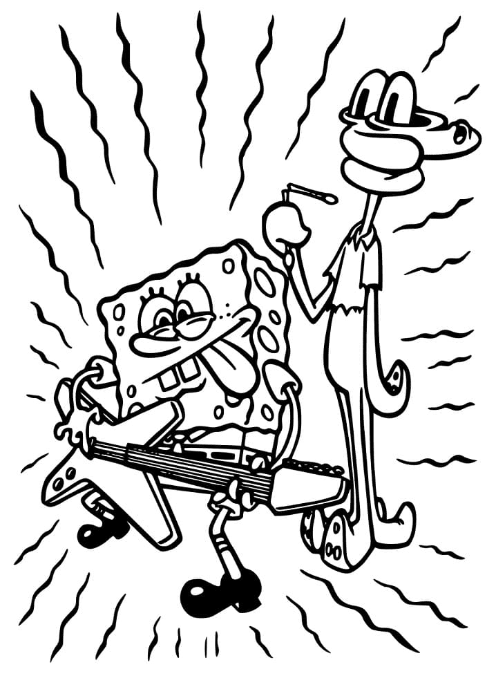 spongebob and patrick and squidward coloring pages