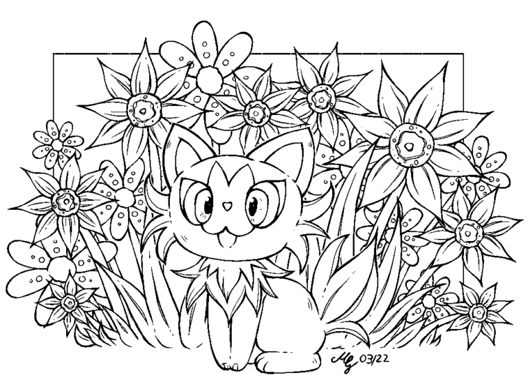 sprigatito coloring page ideas pokemon