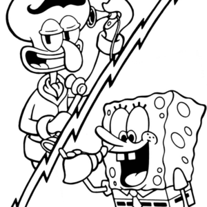 spongebob patrick jelly fishing coloring pages
