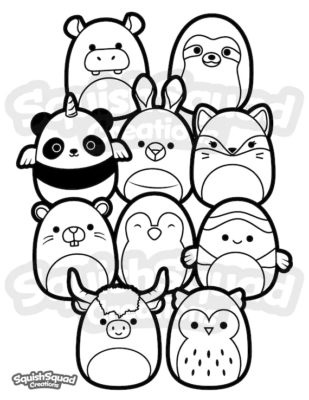 Squishmallow Coloring Pages Printable for Free Download