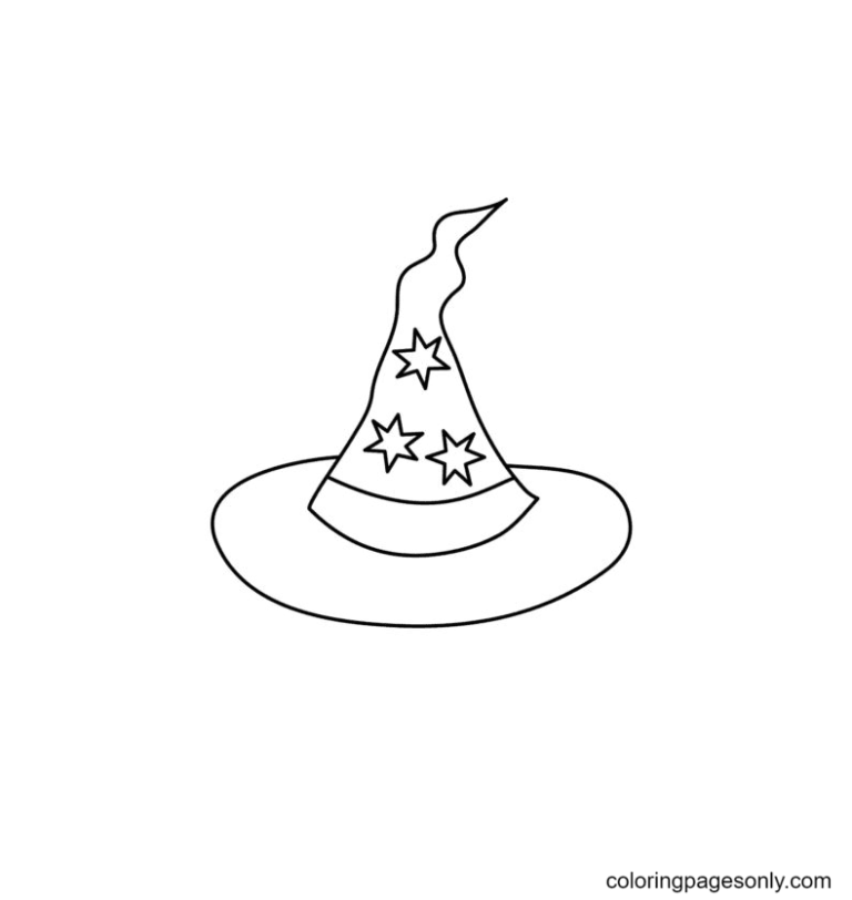 Witch Hat Coloring Pages Printable for Free Download