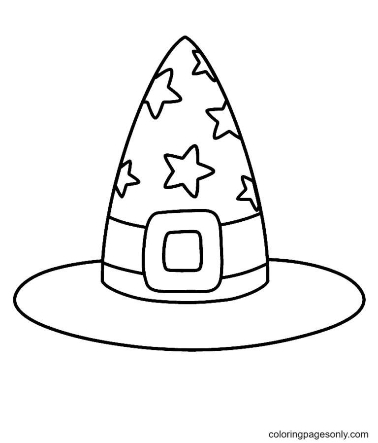 Witch Hat Coloring Pages Printable for Free Download