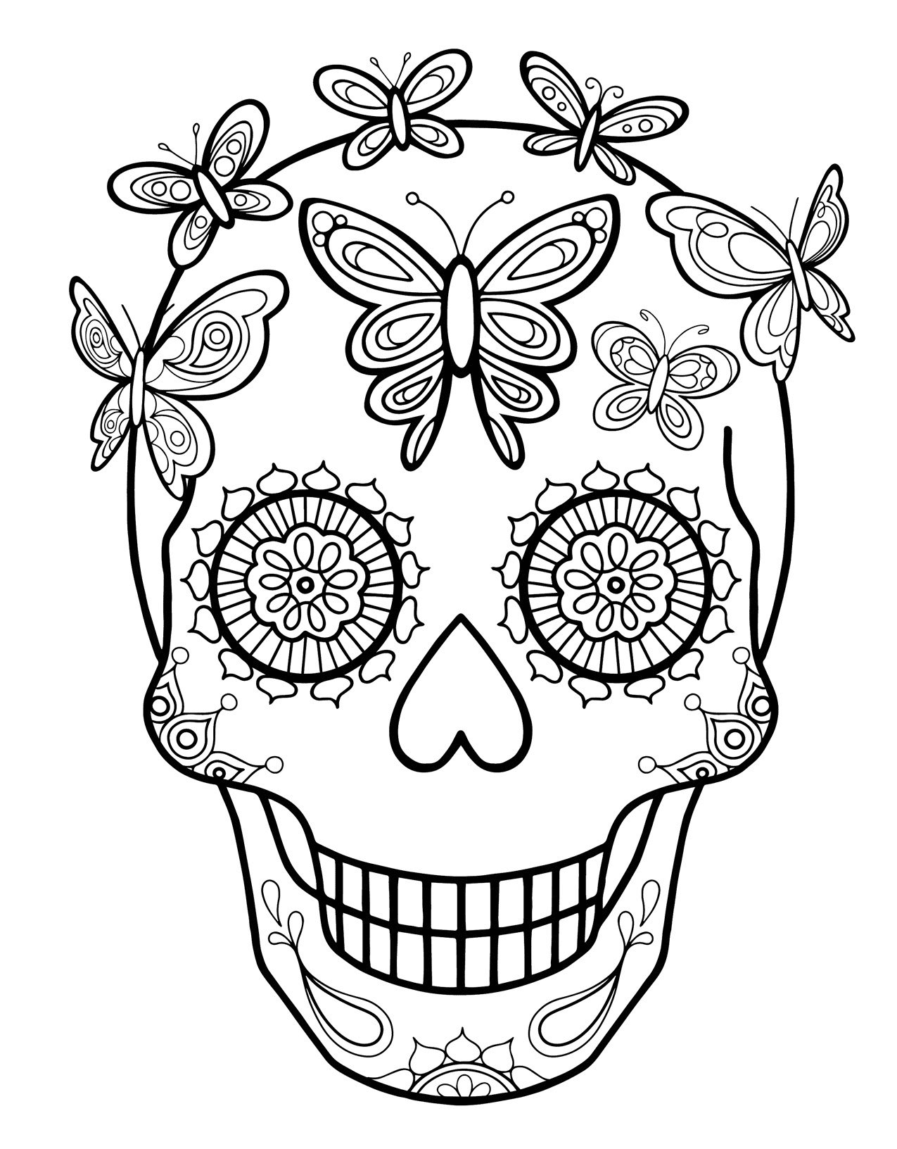 sugar skull coloring books for adults relaxation: 30 + Easy & beautiful dia  de los muertos designs To Draw (Paperback)