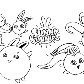 Sunny Bunnies Coloring Pages Printable for Free Download