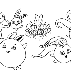 Sunny Bunnies Coloring Pages Printable for Free Download