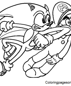 sonic the hedgehog and mario coloring pages