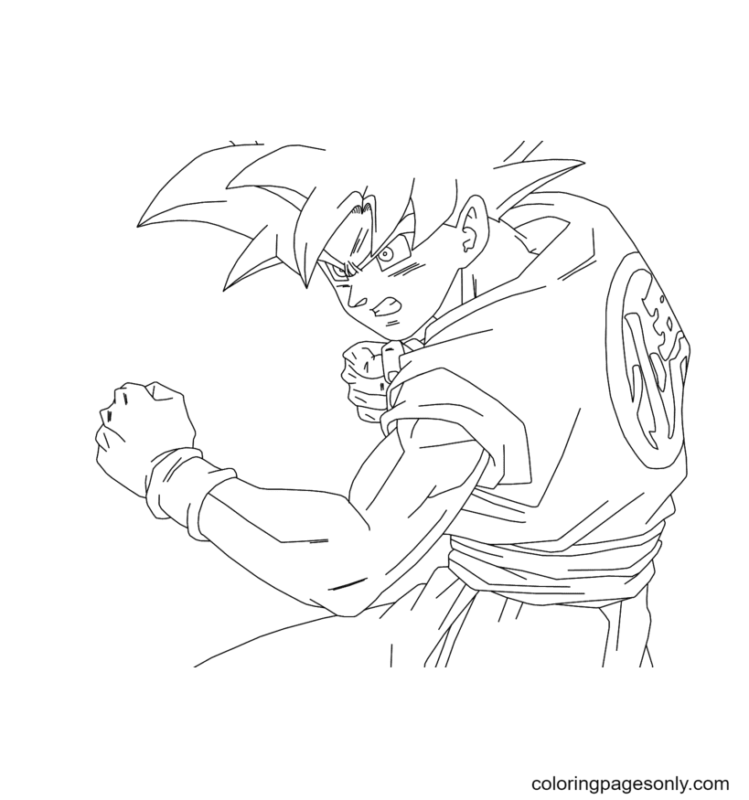 Son Goku Coloring Pages Printable for Free Download