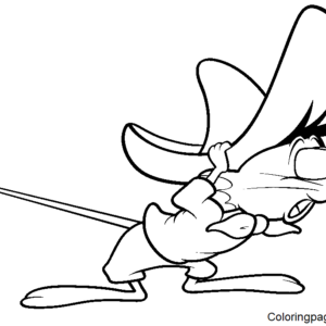 Easy Speedy Gonzales Coloring Page - ColoringAll