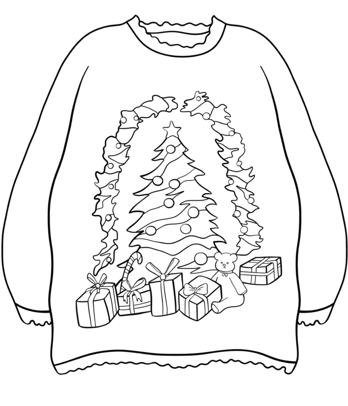 Christmas Sweater Coloring Pages Printable for Free Download