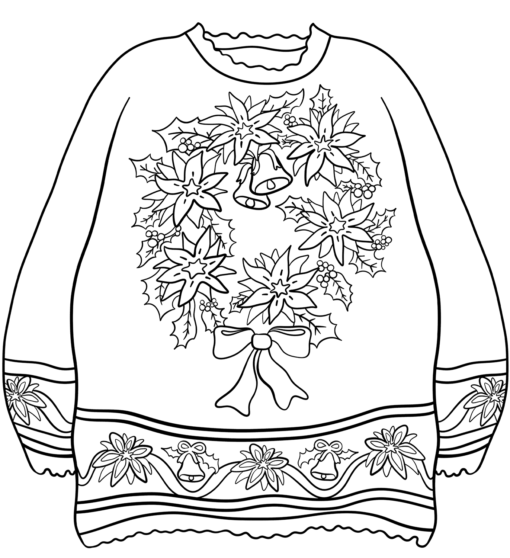 Christmas Sweater Coloring Pages Printable for Free Download